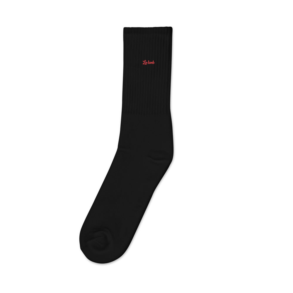 Embroidered double sided socks