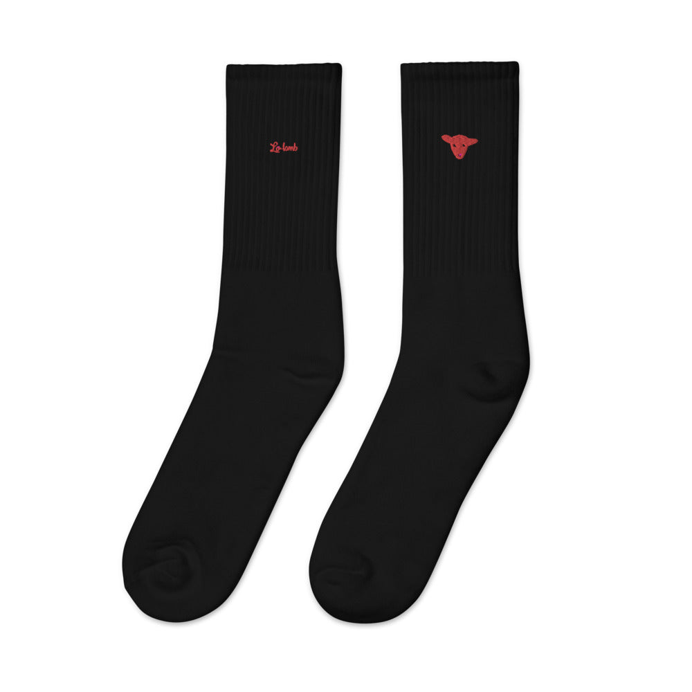 Embroidered double sided socks