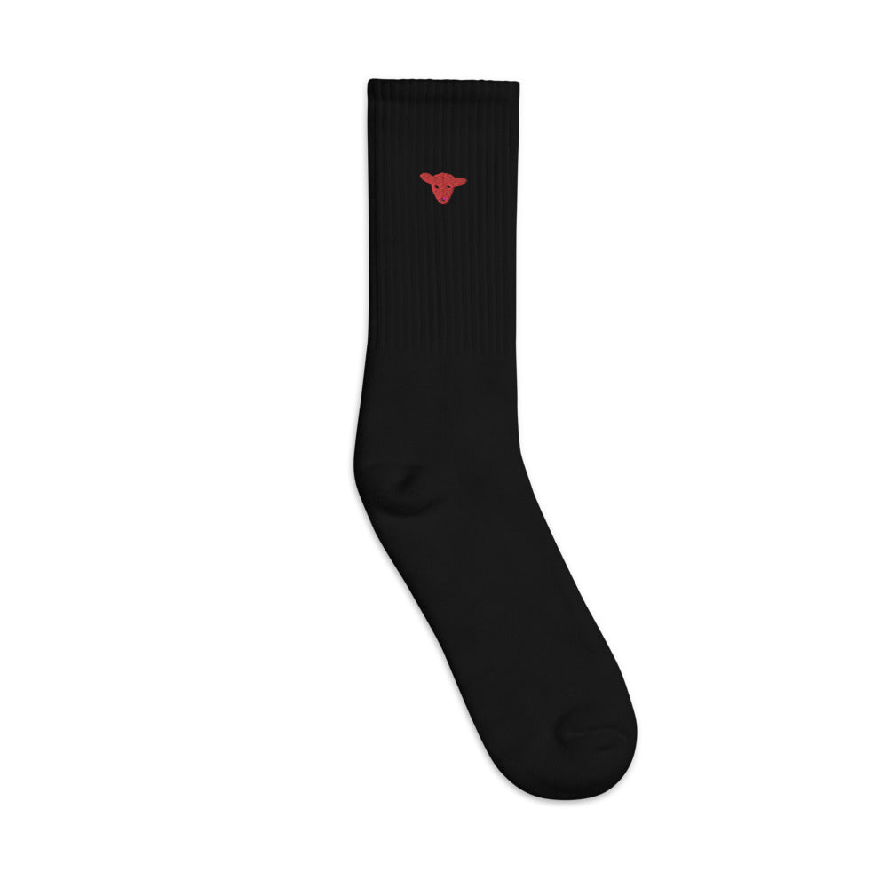 Embroidered double sided socks