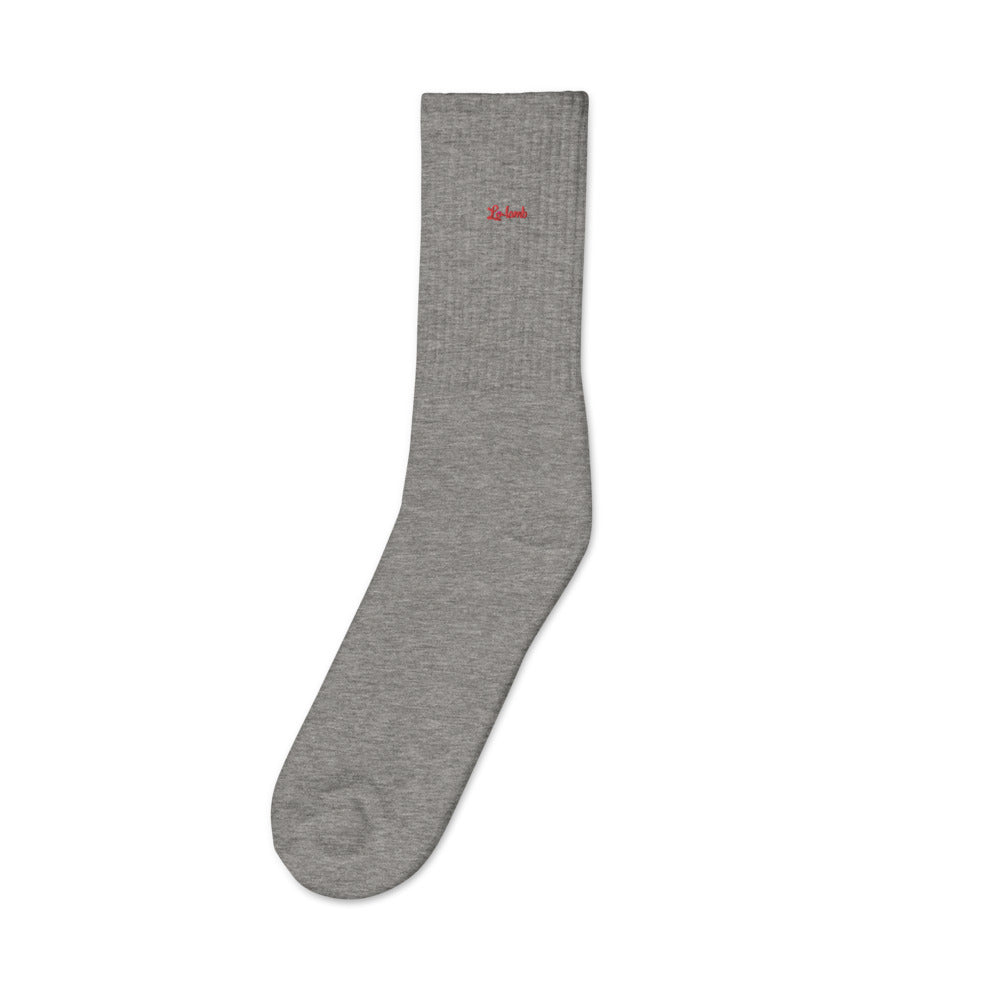Embroidered double sided socks