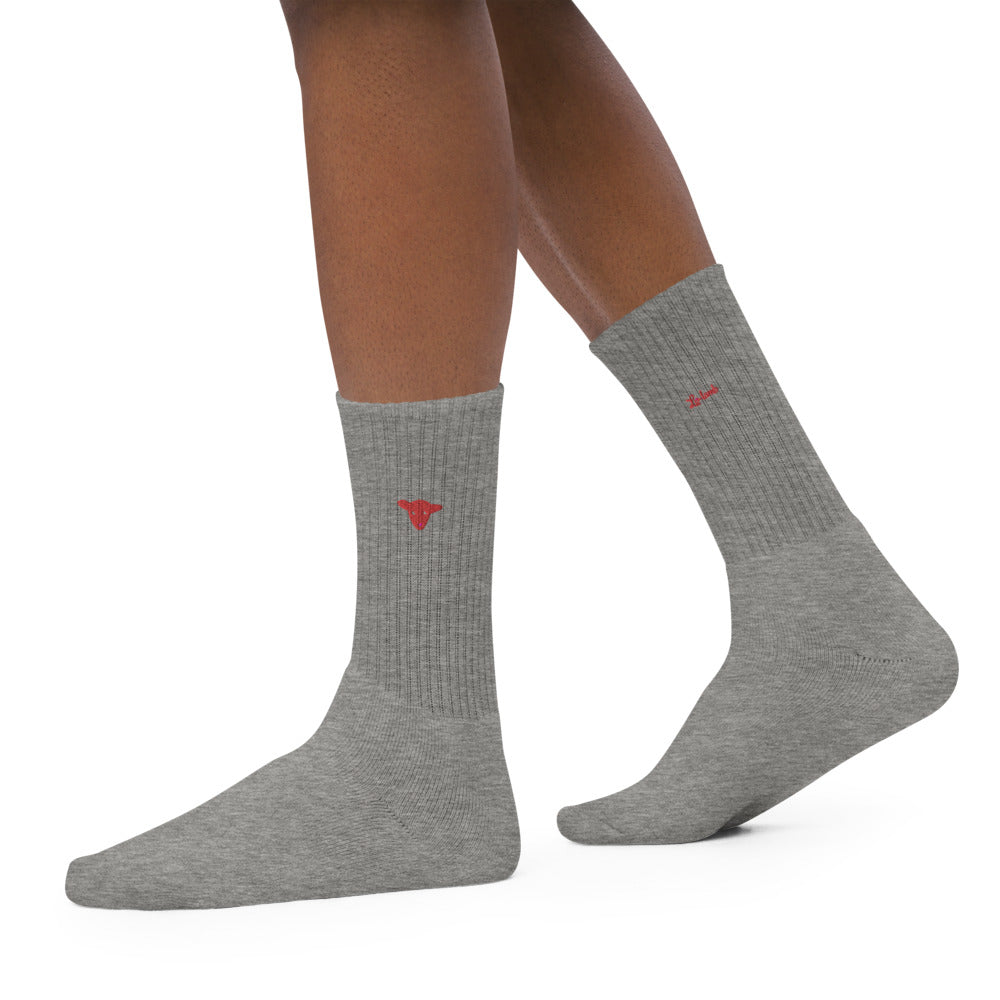 Embroidered double sided socks