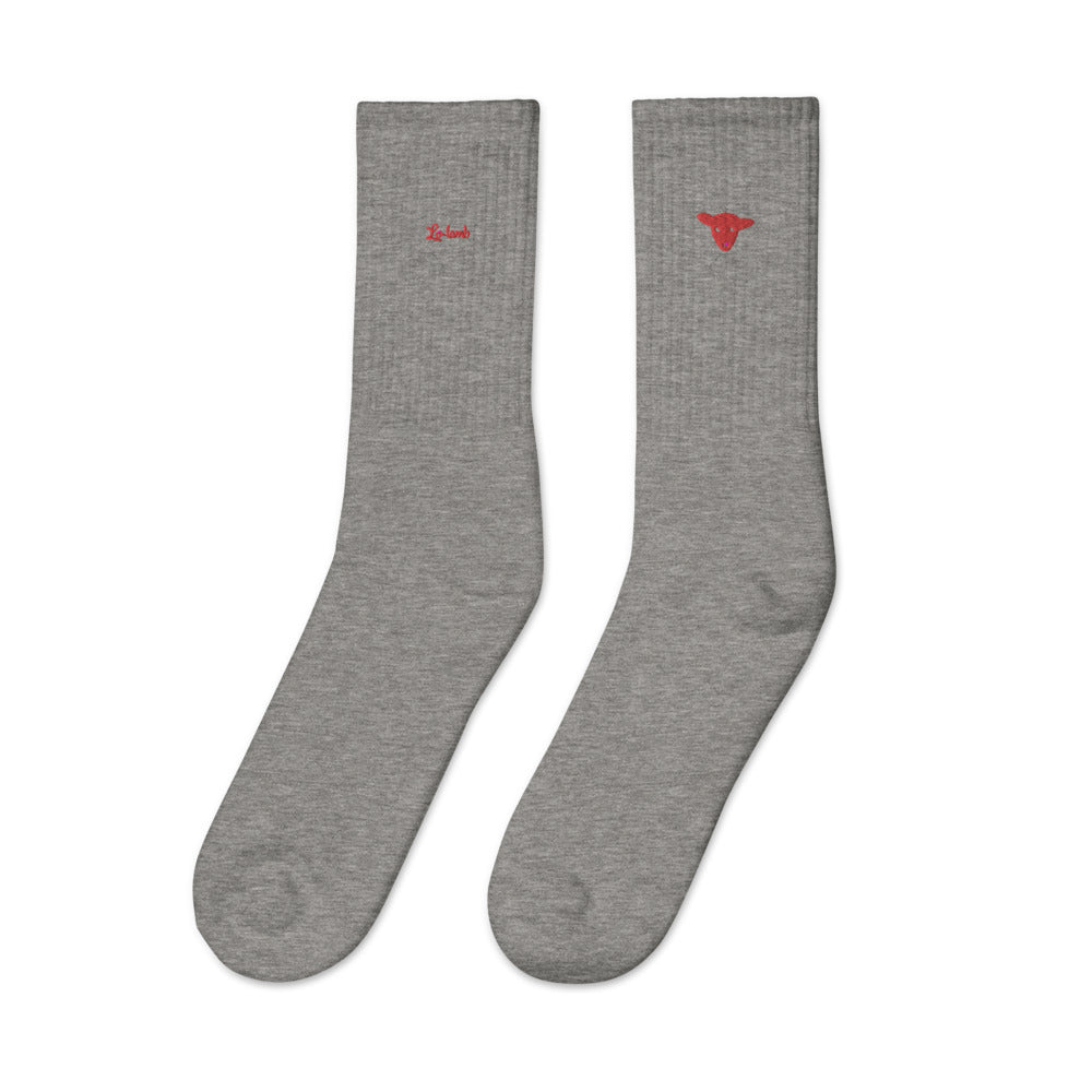 Embroidered double sided socks