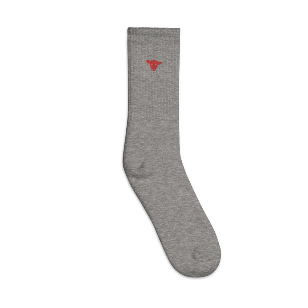 Embroidered double sided socks