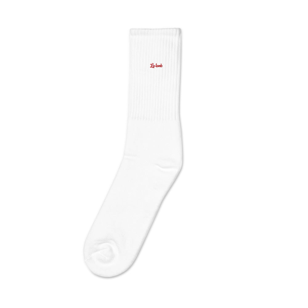 Embroidered double sided socks