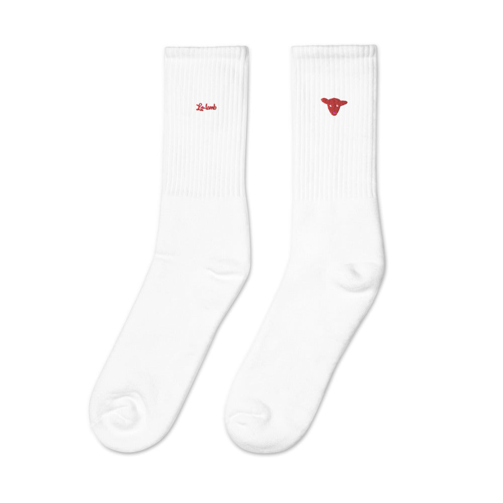 Embroidered double sided socks