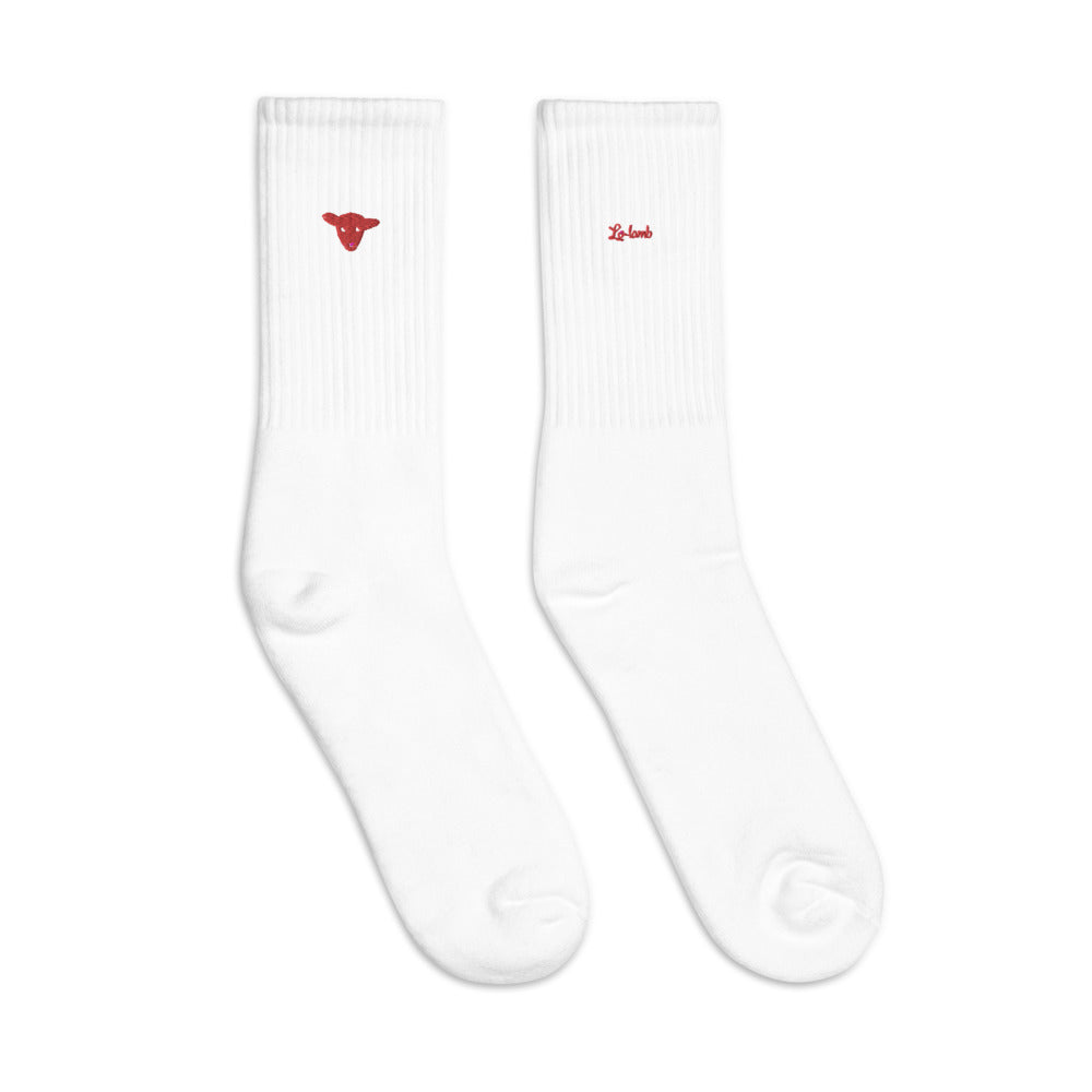 Embroidered double sided socks